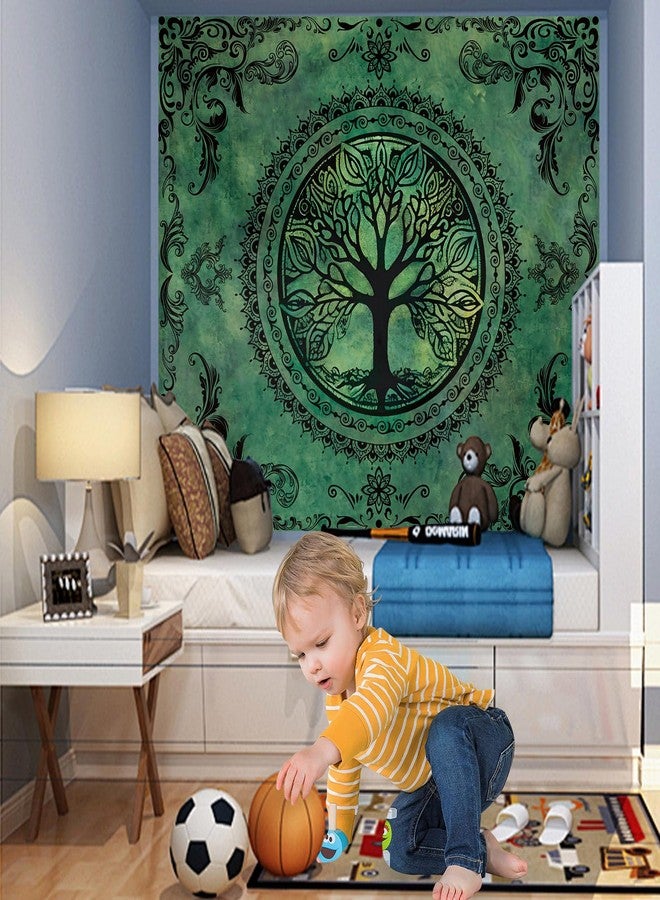 Apdidl Green Nature Tapestry for Bedroom Aesthetic, Hippie Ceiling Tree of Life Decor Tapestries Wall Hanging, Boho Bohemian Mandala y2k Art Backdrop for Dorm Living Room (51"X60") - Image 2